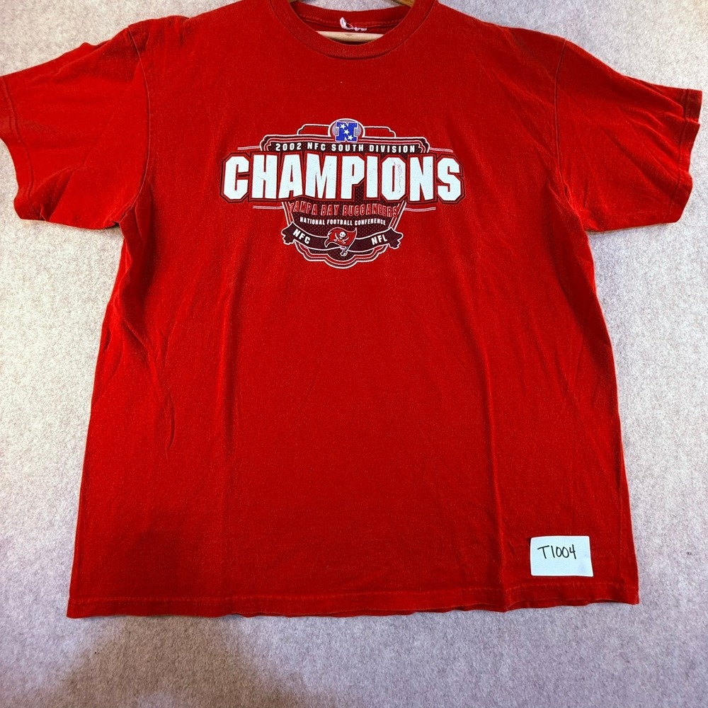 Tampa Bay Buccaneers 2002 NFC South Division Champions‎ Red T-Shirt Mens XL